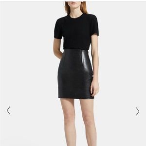 THEORY WAX LEATHER SKIRT